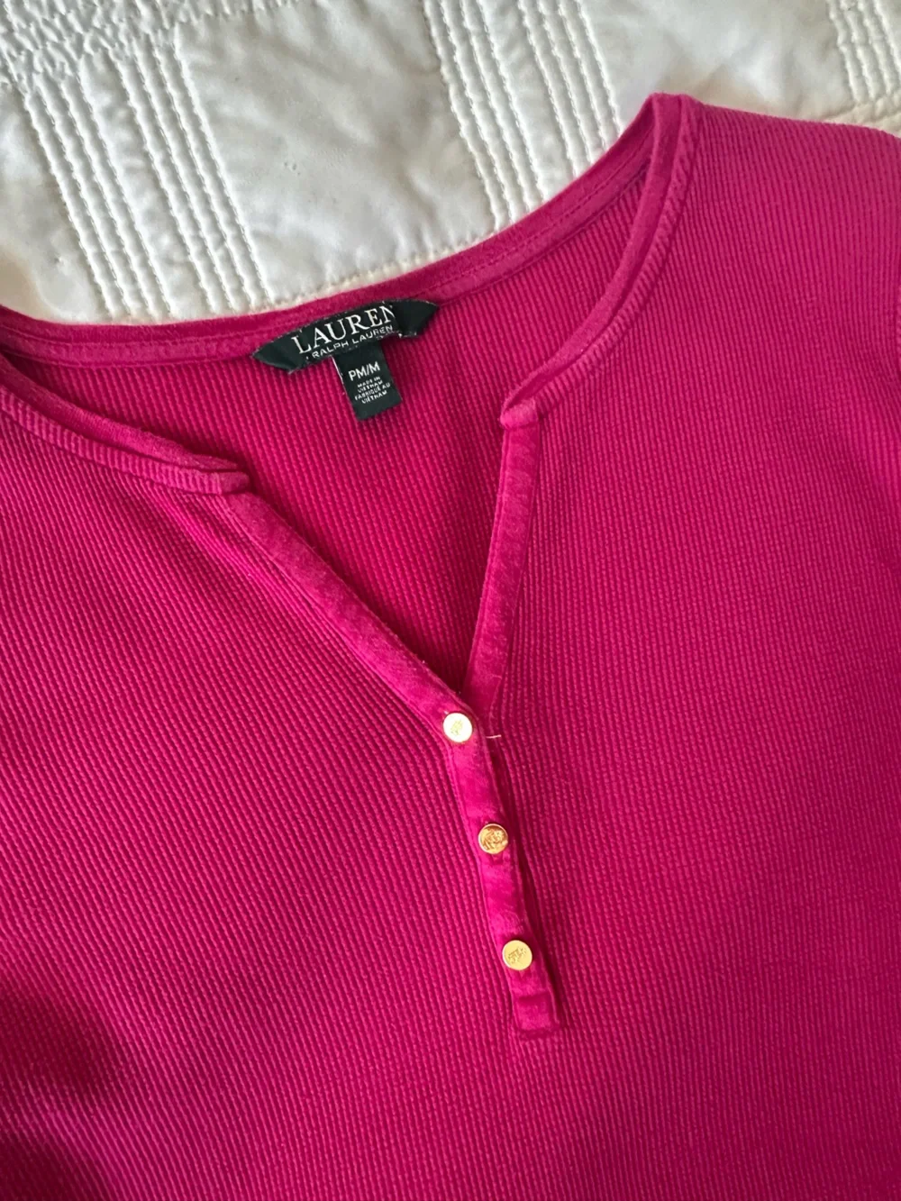 Ralph Lauren Short-Sleeve Tunic in Vibrant Magenta